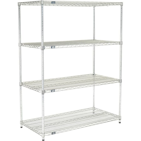Nexel Quick Adjust Wire Shelving, Poly-Z-Brite, 60 x 24 x 63 24606AZ
